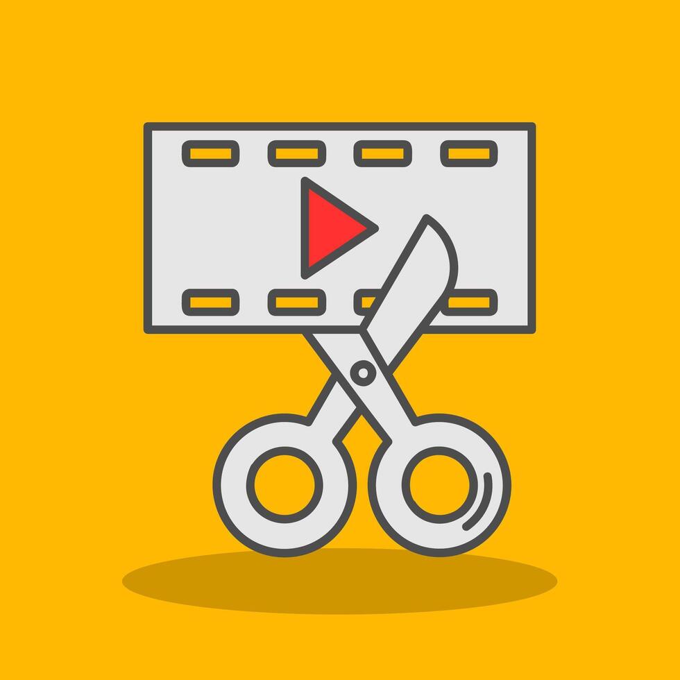 Video editor Filled Shadow Icon vector