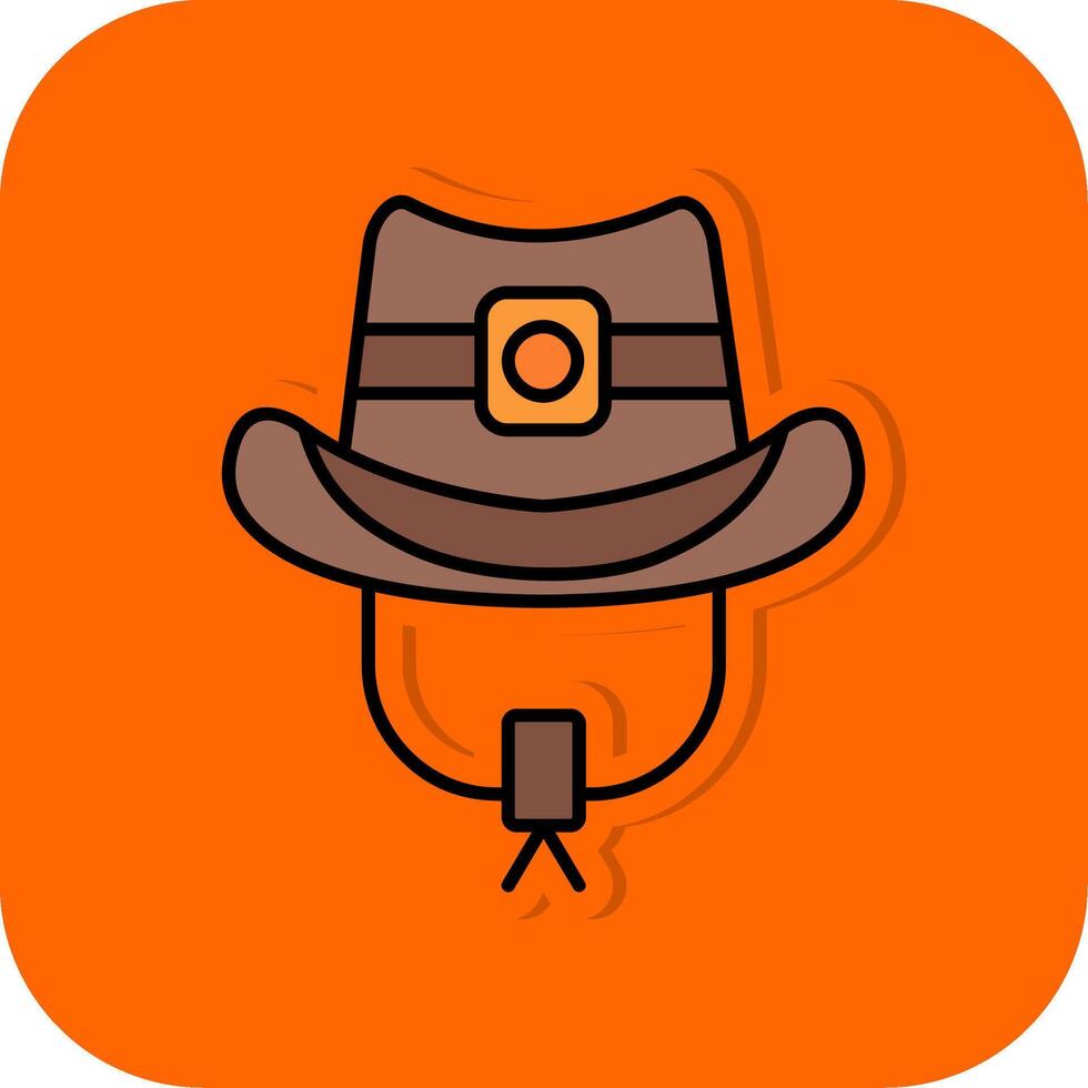 vaquero sombrero lleno naranja antecedentes icono vector