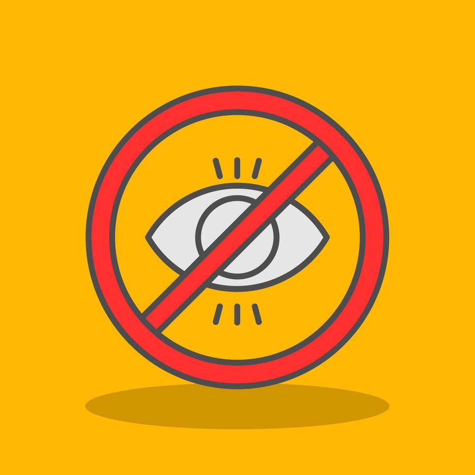 No illegitimate Filled Shadow Icon vector