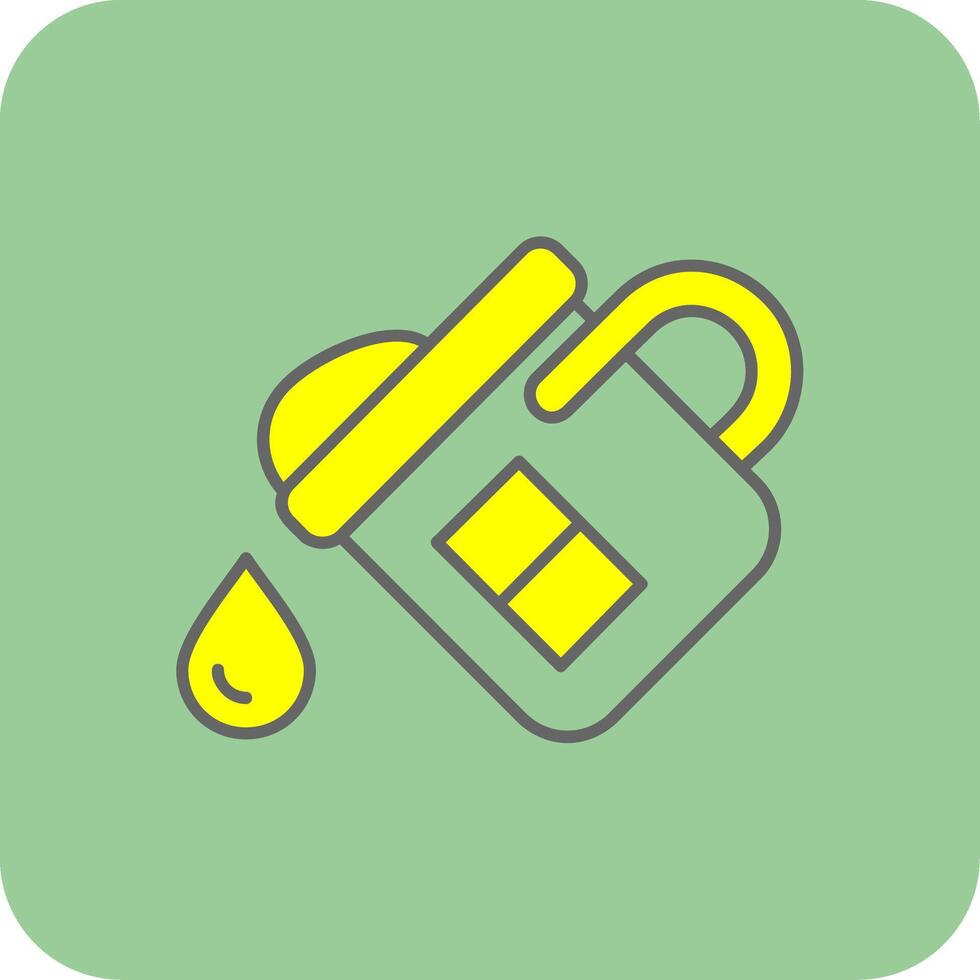 Paint bucket Filled Yellow Icon vector