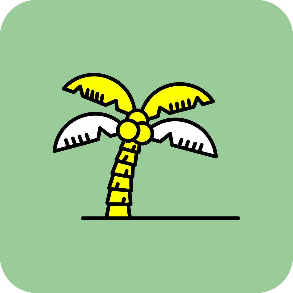 palma árbol lleno amarillo icono vector