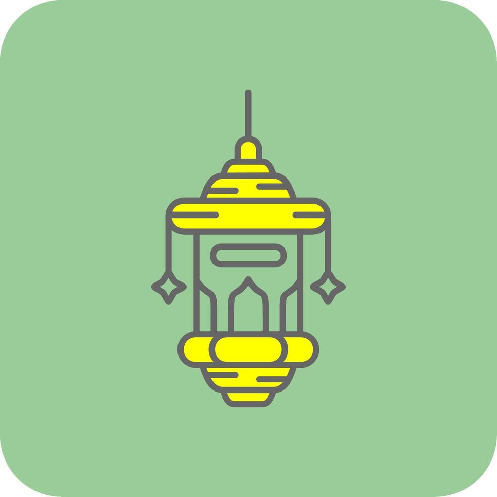 Oil lamp Filled Yellow Icon vector