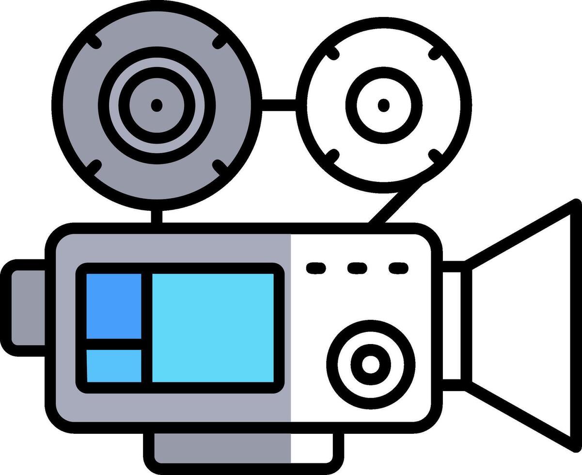 Video camera Filled Half Cut Icon vector