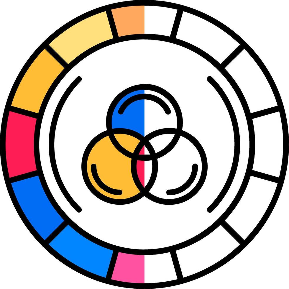 Color wheel Filled Half Cut Icon vector