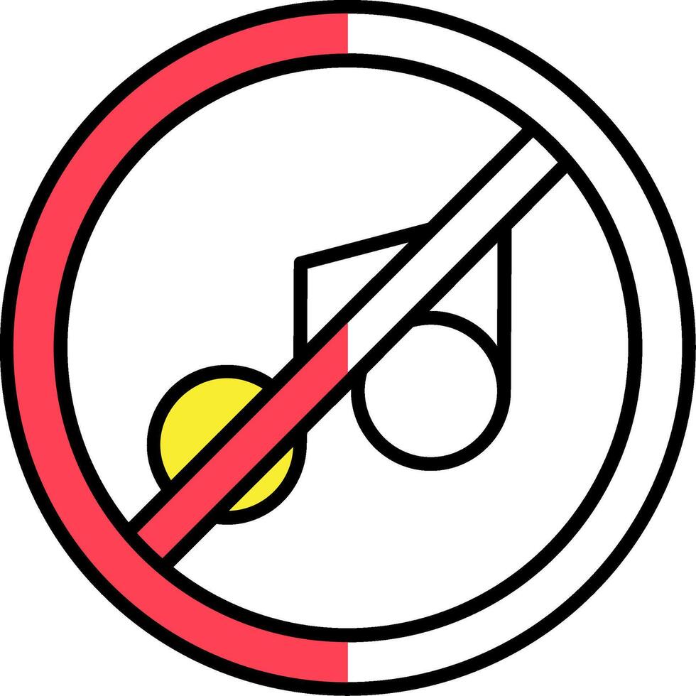 No music Filled Half Cut Icon vector