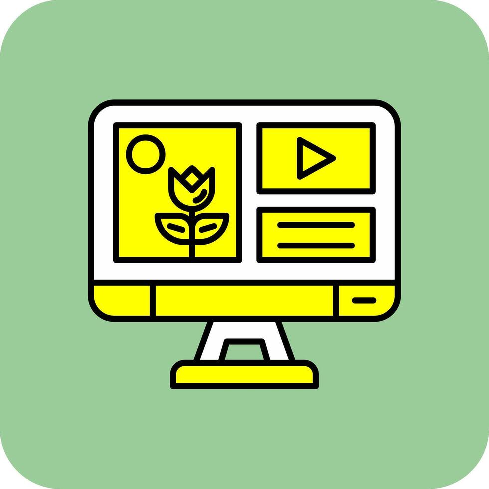 Mixed media Filled Yellow Icon vector