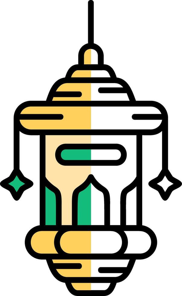 Oil lamp Filled Half Cut Icon vector