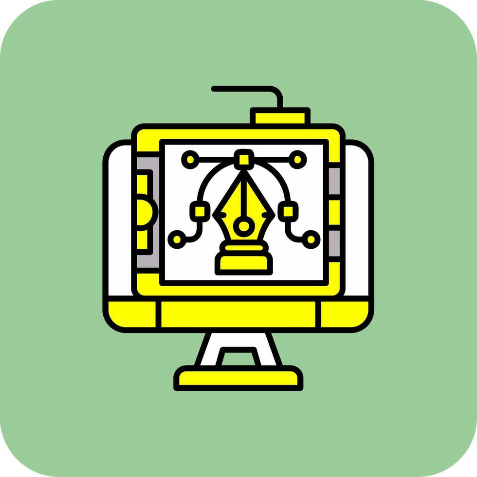 Graphic design Filled Yellow Icon vector