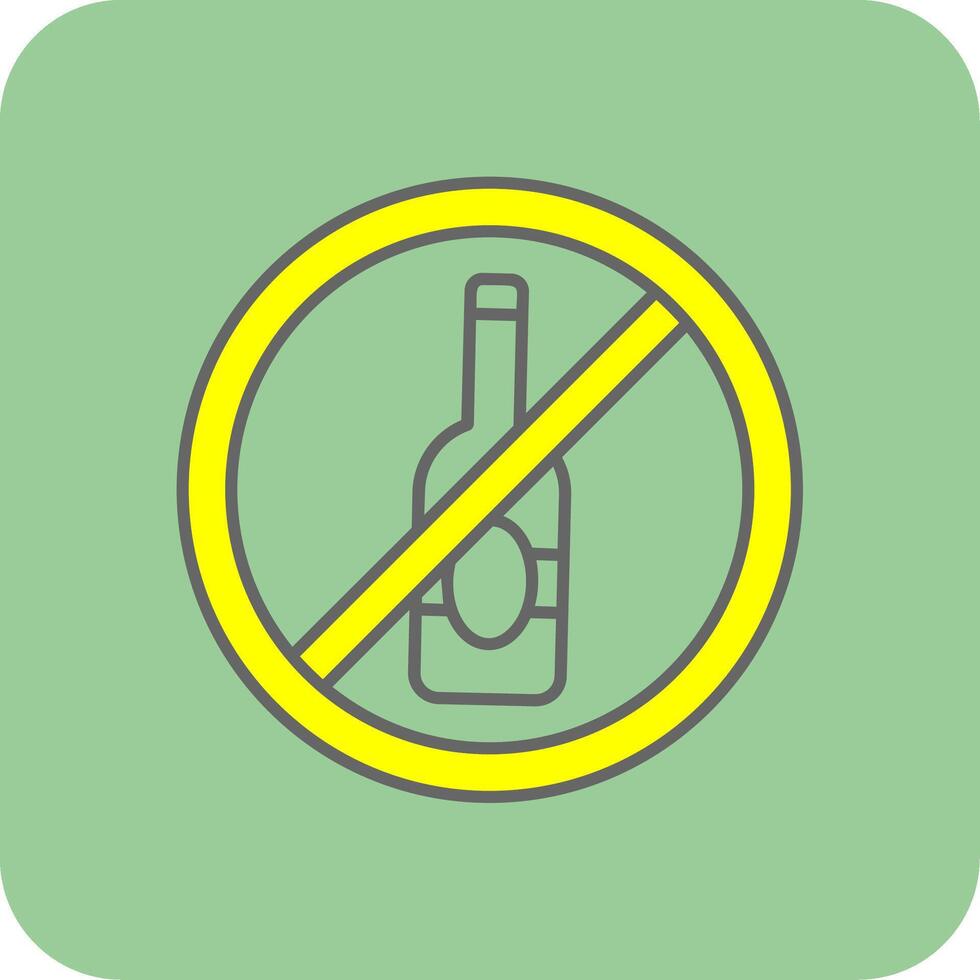 No alcohol Filled Yellow Icon vector