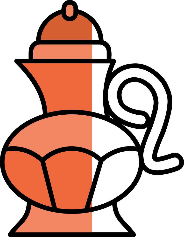 Tea pot Filled Half Cut Icon vector