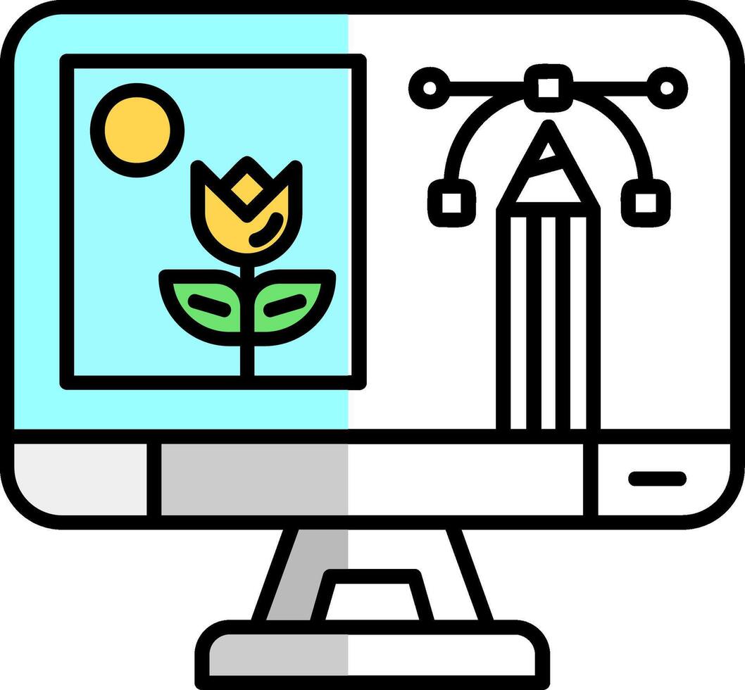 Photo editing Filled Half Cut Icon vector