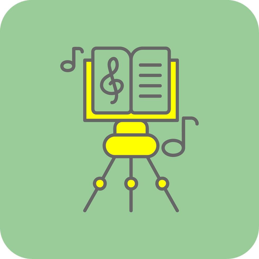 Music score Filled Yellow Icon vector