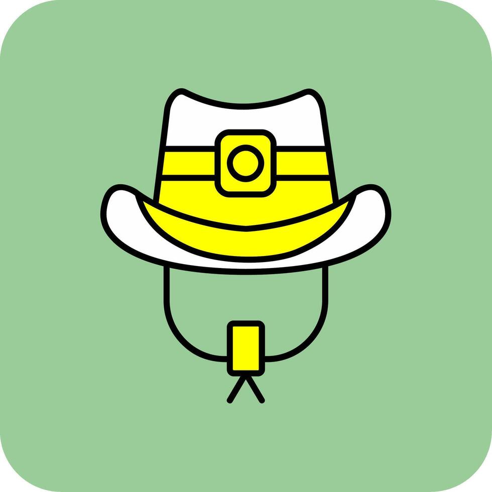 Cowboy hat Filled Yellow Icon vector