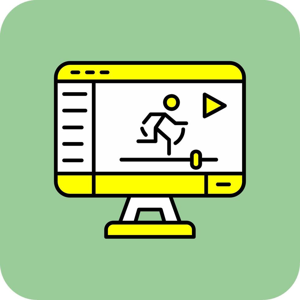 Motion graphic Filled Yellow Icon vector