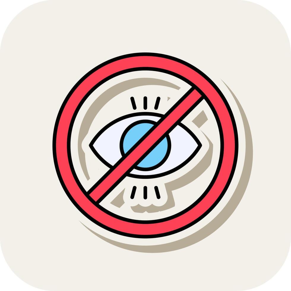 No illegitimate Line Filled White Shadow Icon vector