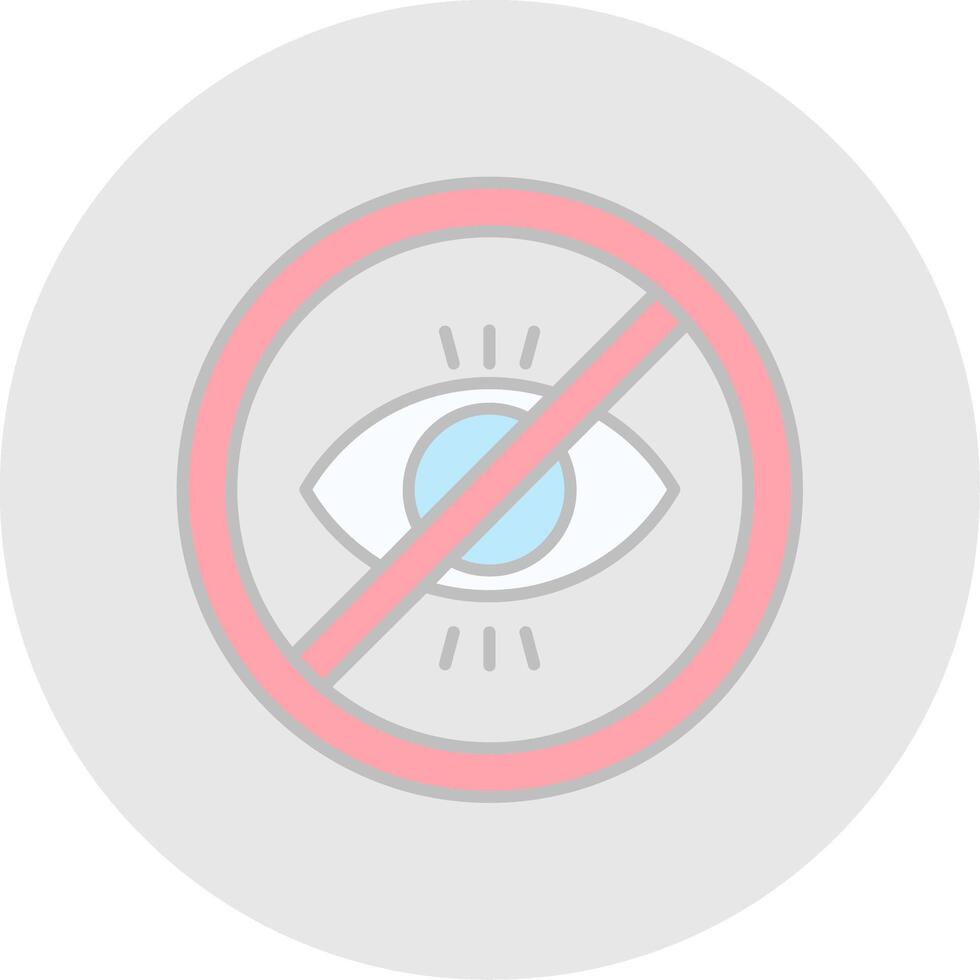 No illegitimate Line Filled Light Circle Icon vector