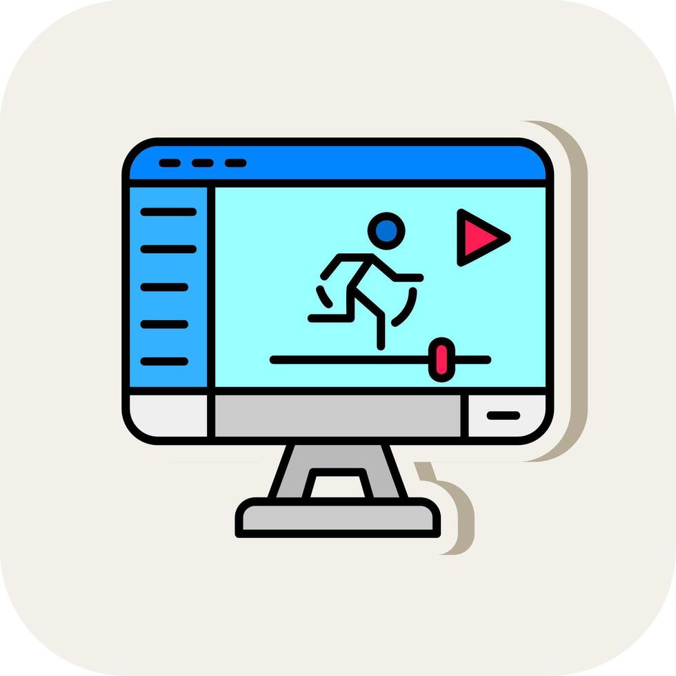 Motion graphic Line Filled White Shadow Icon vector