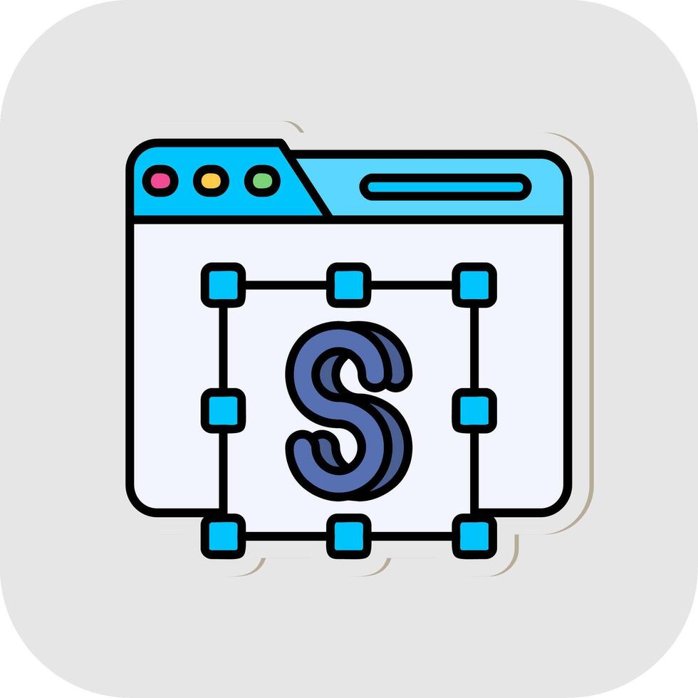 Text editor Line Filled White Shadow Icon vector