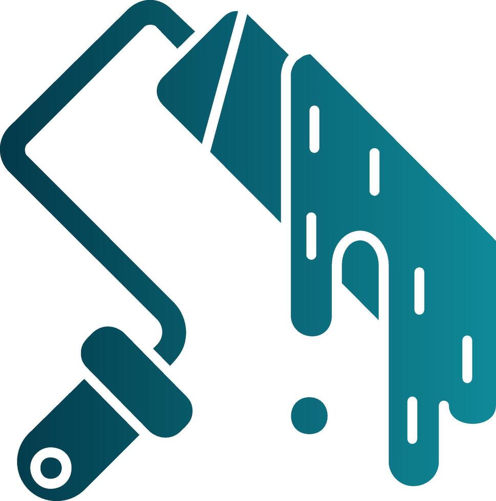 Paint roller Glyph Gradient Round Corner Icon vector