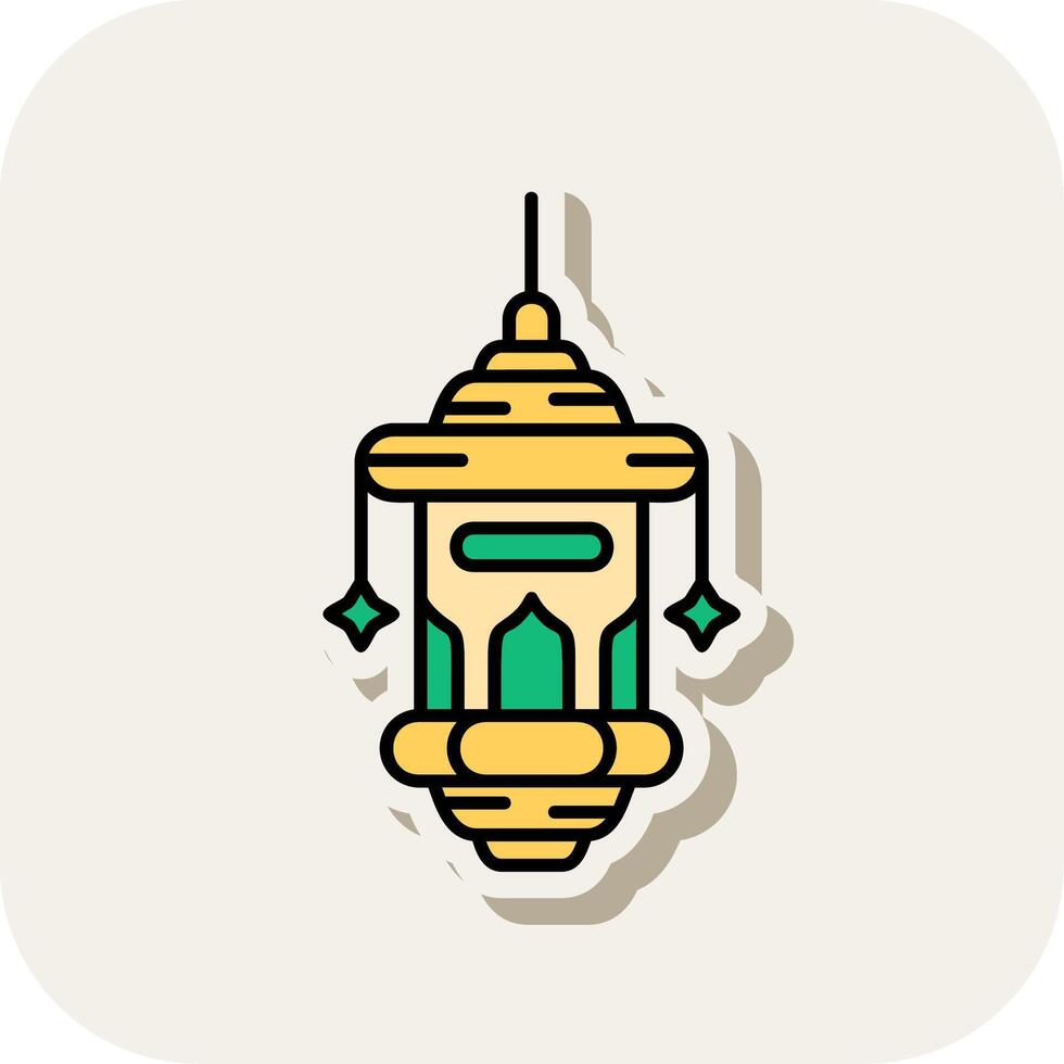 Oil lamp Line Filled White Shadow Icon vector