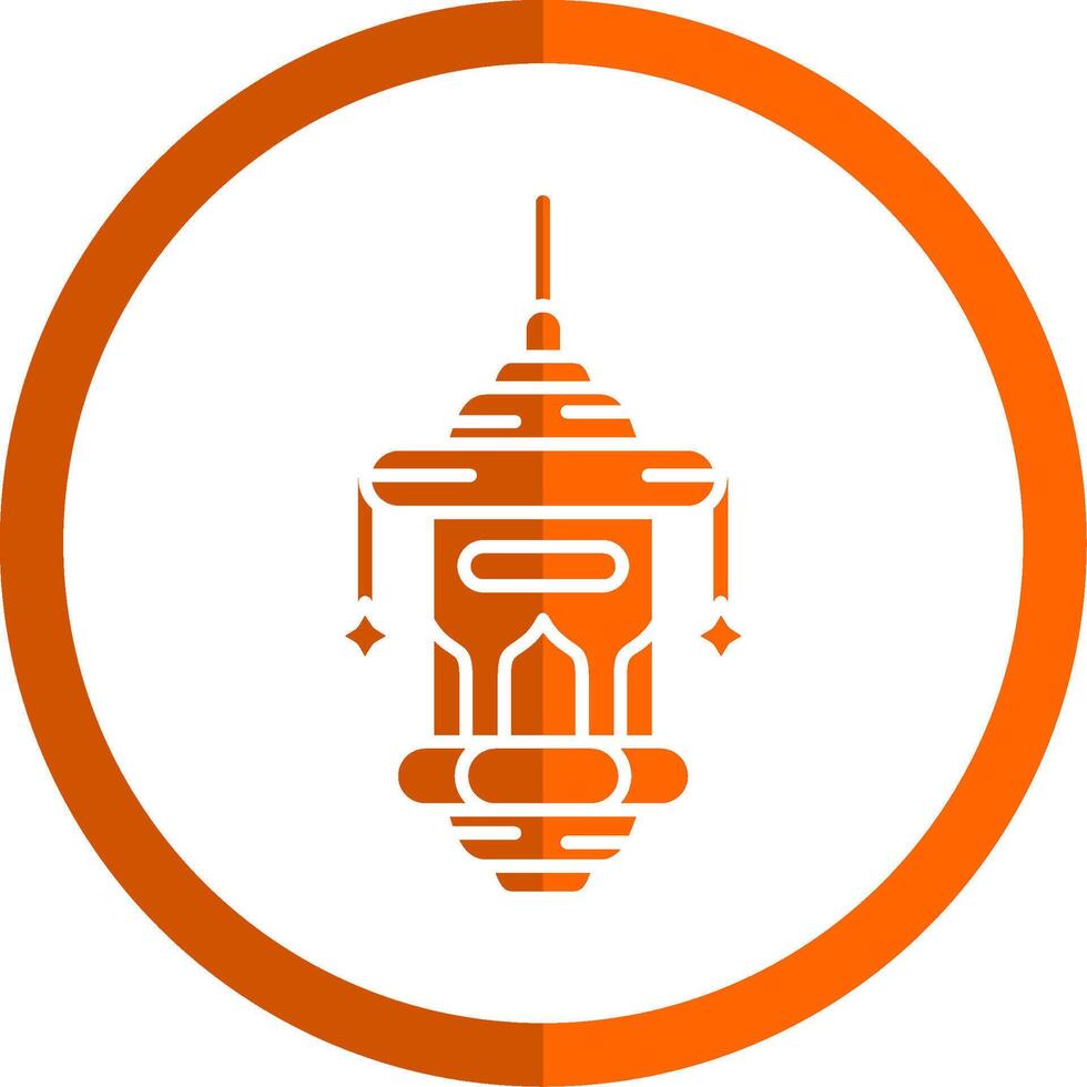 Oil lamp Glyph Orange Circle Icon vector