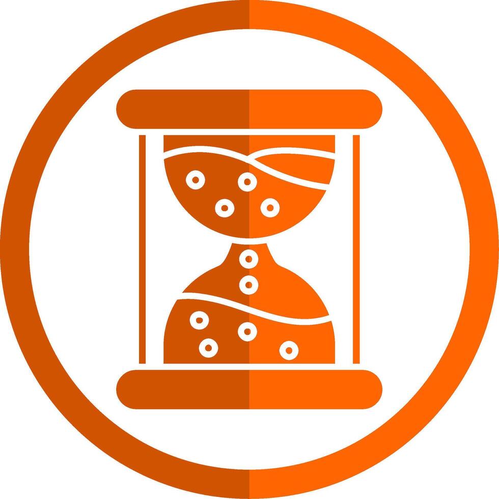 Sand clock Glyph Orange Circle Icon vector