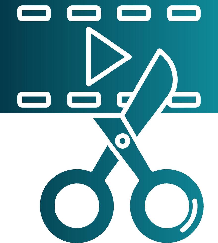 Video editor Glyph Gradient Round Corner Icon vector
