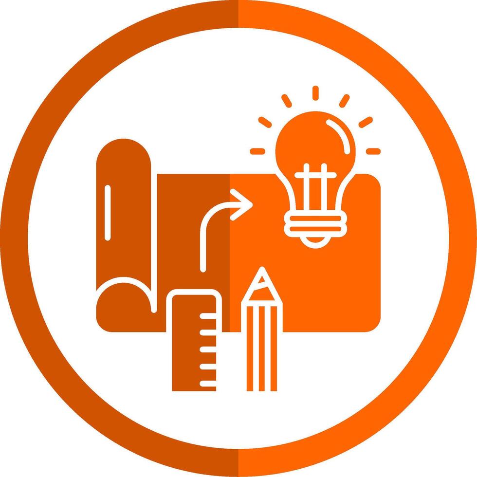 Design process Glyph Orange Circle Icon vector