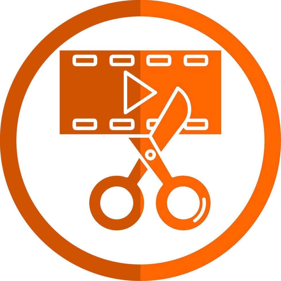 Video editor Glyph Orange Circle Icon vector