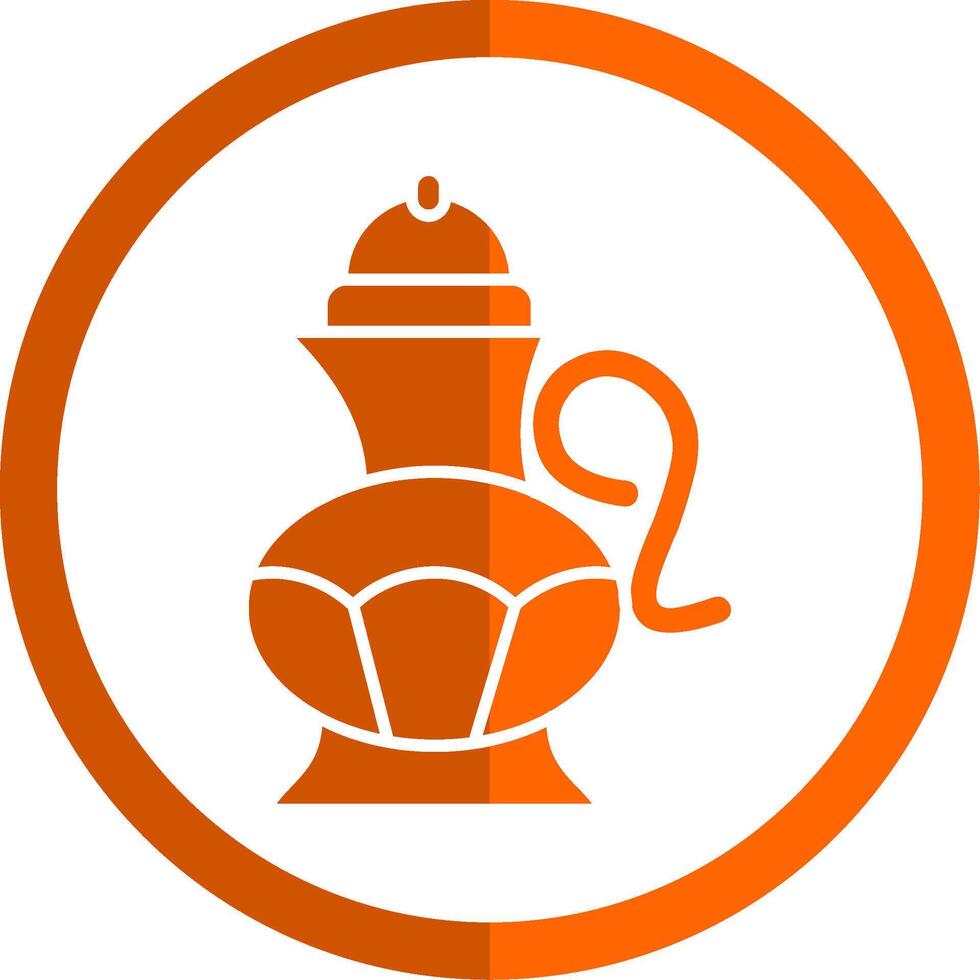 Tea pot Glyph Orange Circle Icon vector