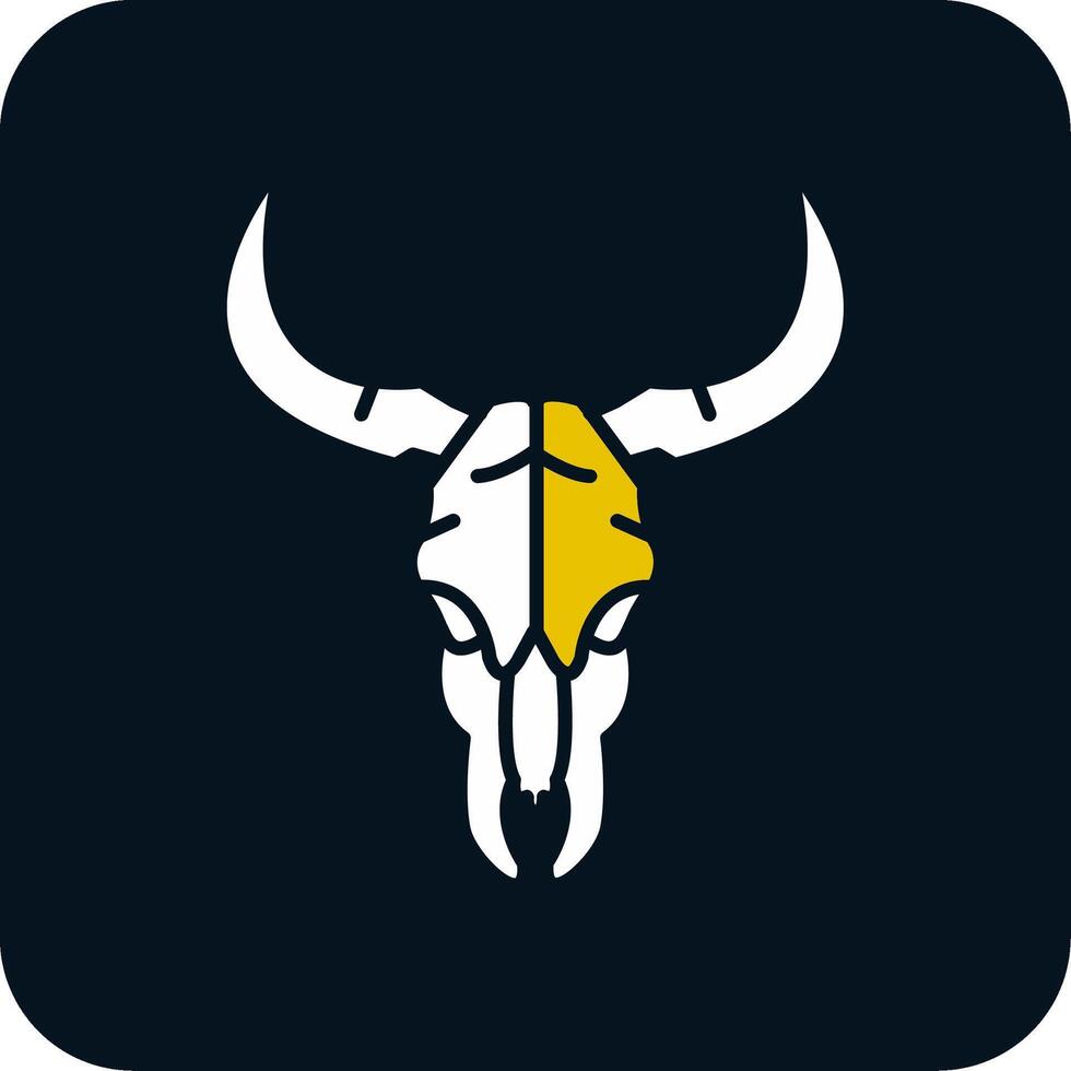 Bull skull Glyph Two Color Icon vector