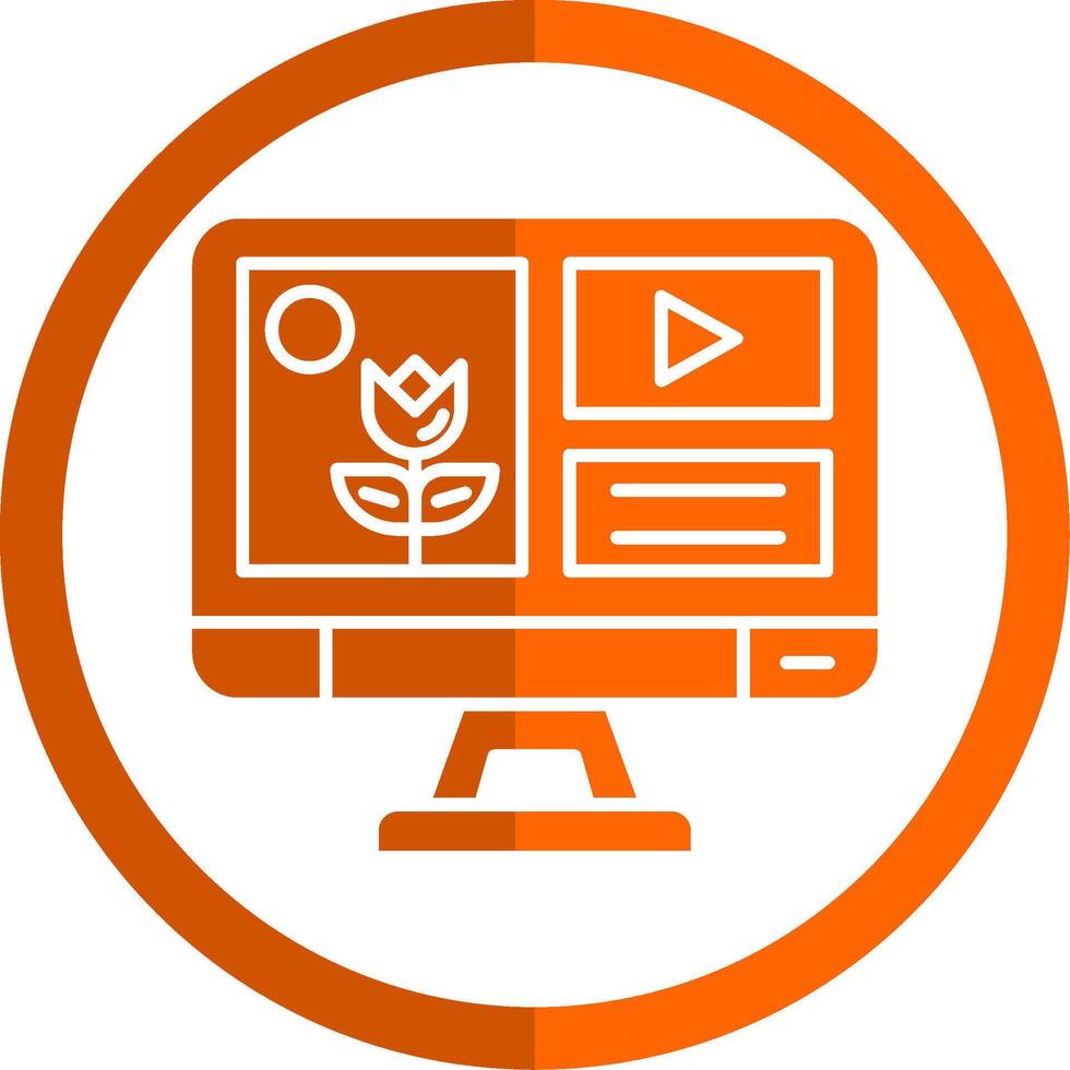 Mixed media Glyph Orange Circle Icon vector