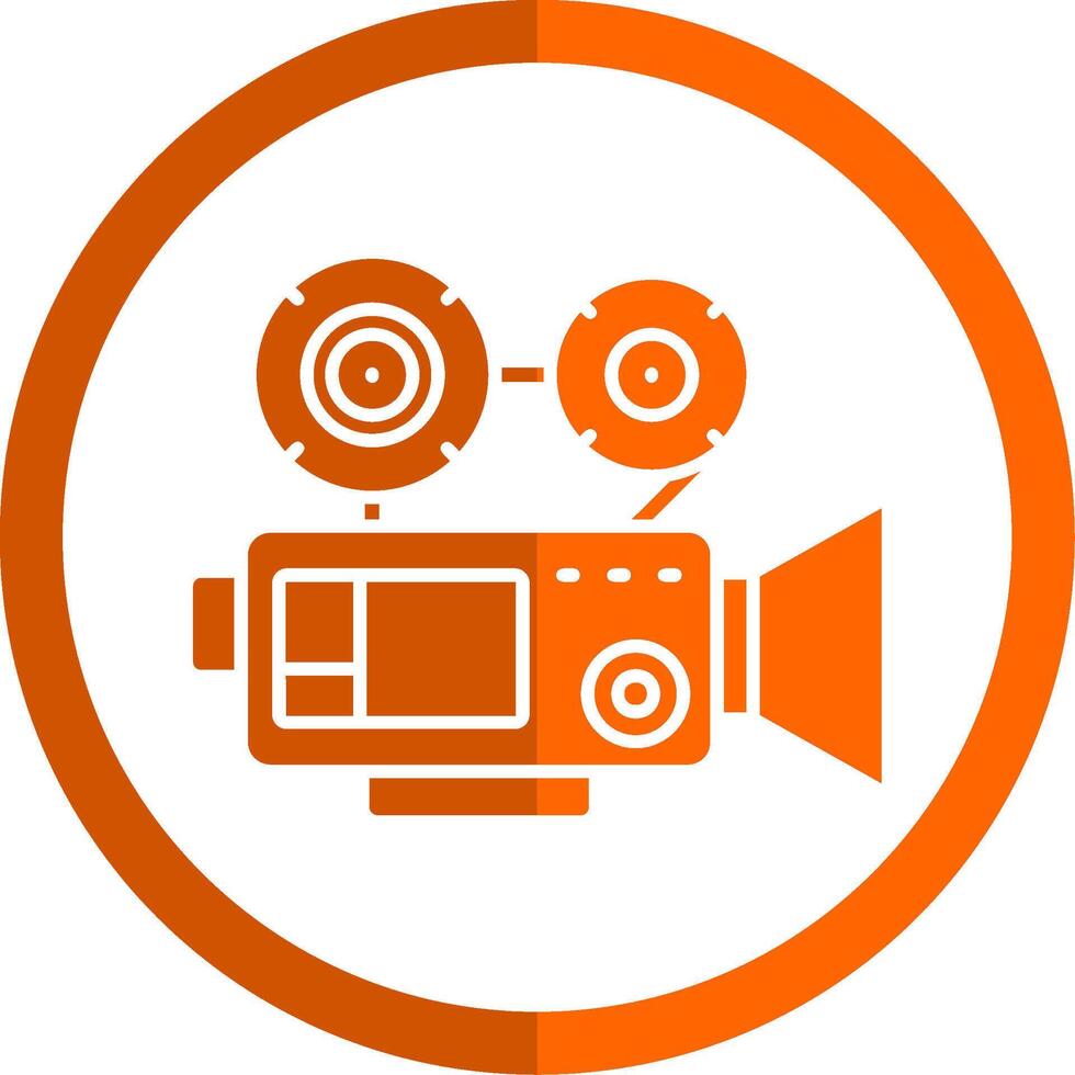 Video camera Glyph Orange Circle Icon vector