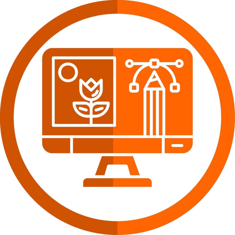 Photo editing Glyph Orange Circle Icon vector