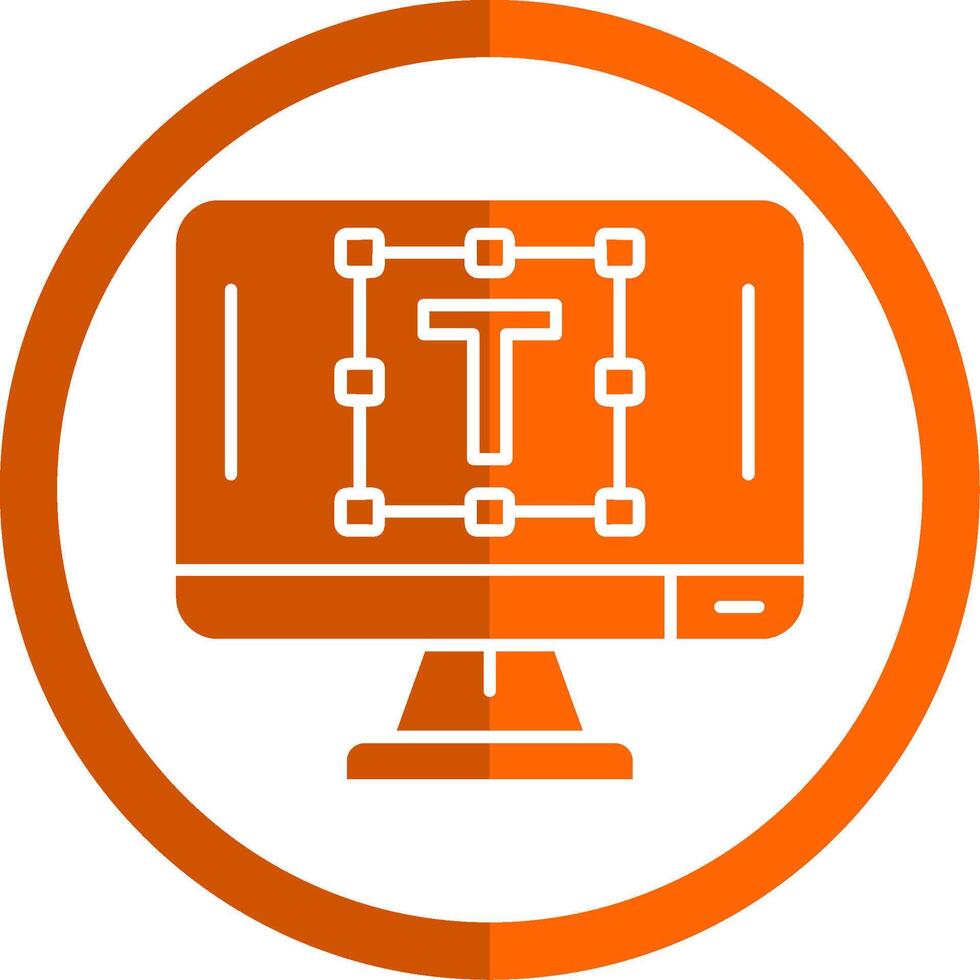 Text editor Glyph Orange Circle Icon vector