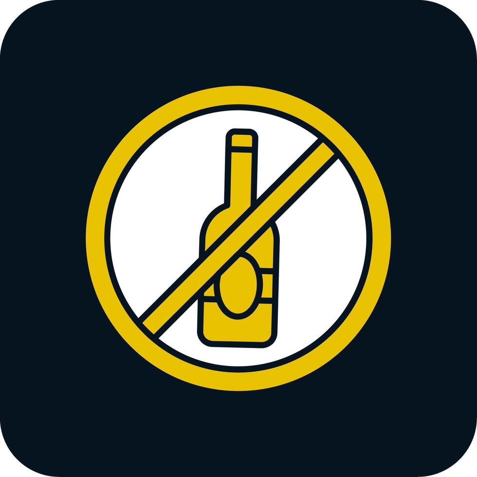 No alcohol Glyph Two Color Icon vector