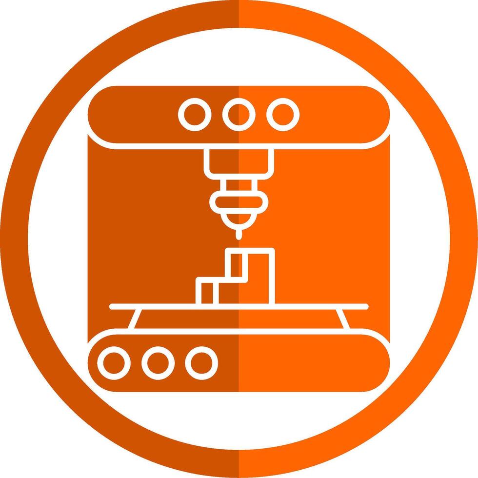 3d modeling Glyph Orange Circle Icon vector