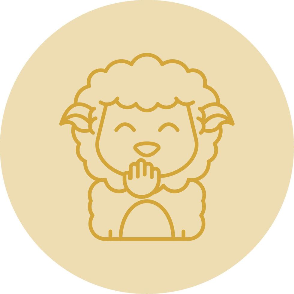 Blush Line Yellow Circle Icon vector