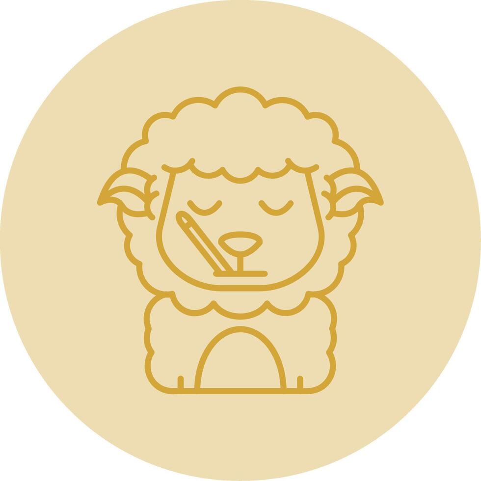 Sick Line Yellow Circle Icon vector