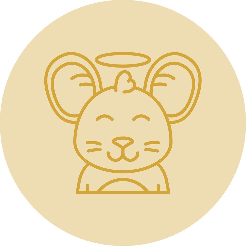 Angel Line Yellow Circle Icon vector