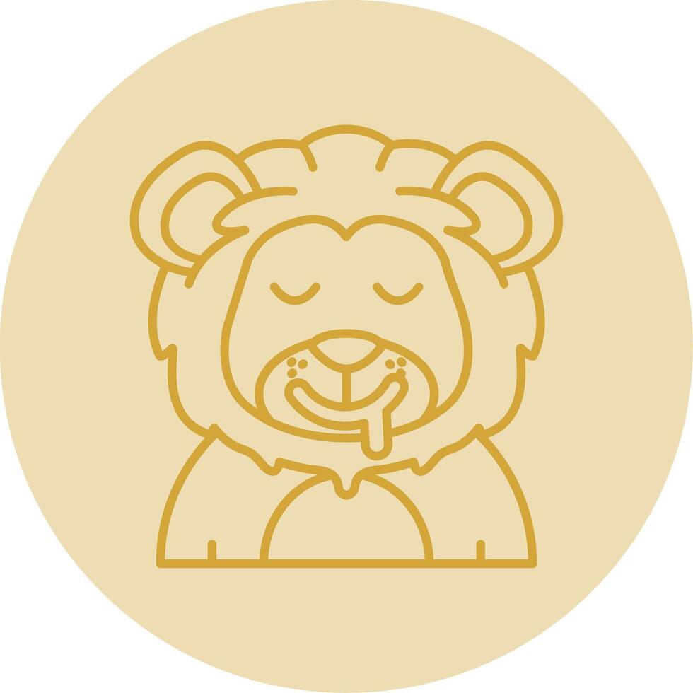 babear línea amarillo circulo icono vector