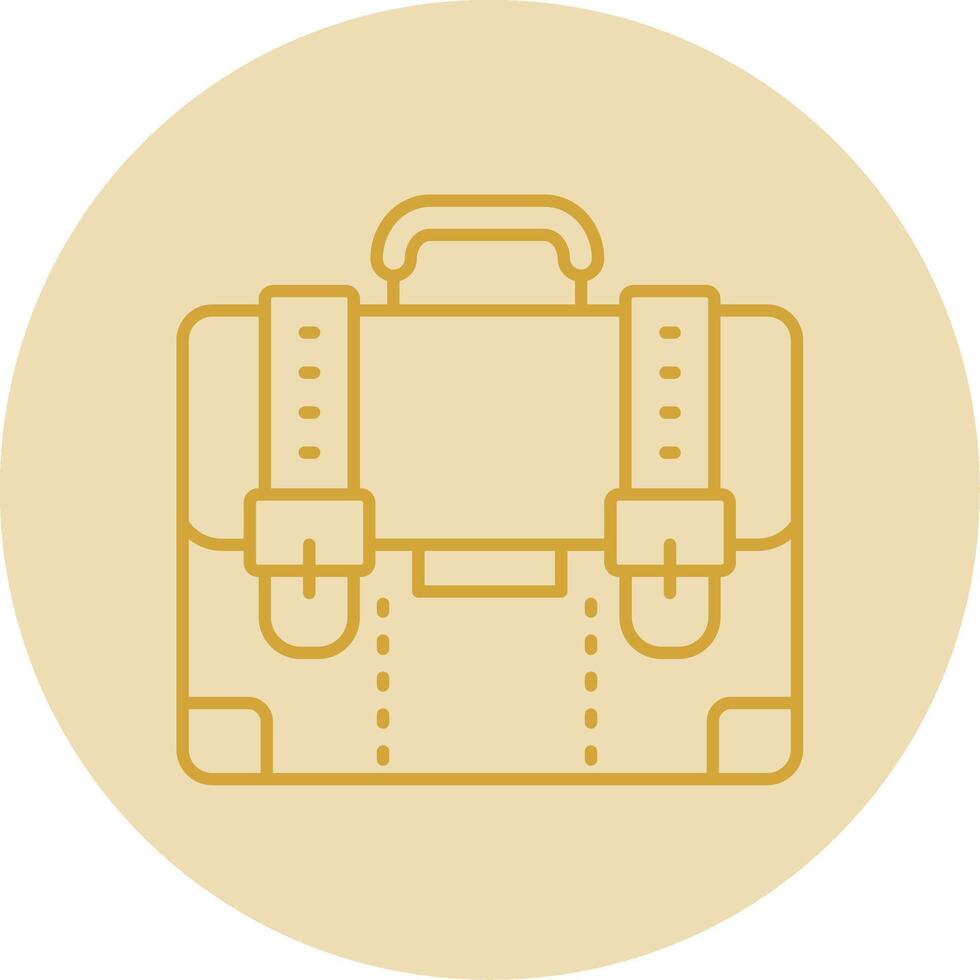 Suitcase Line Yellow Circle Icon vector