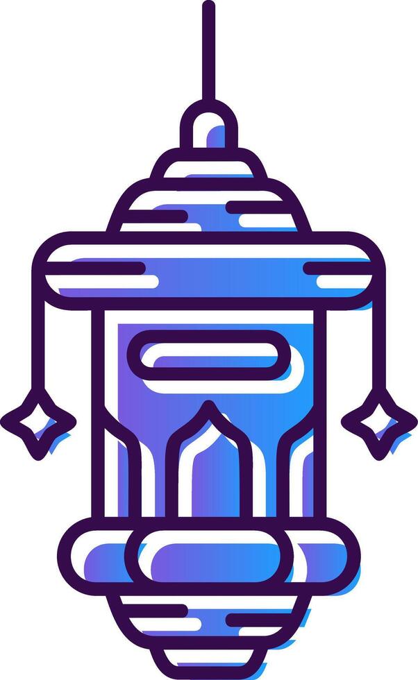 Oil lamp Gradient Filled Icon vector