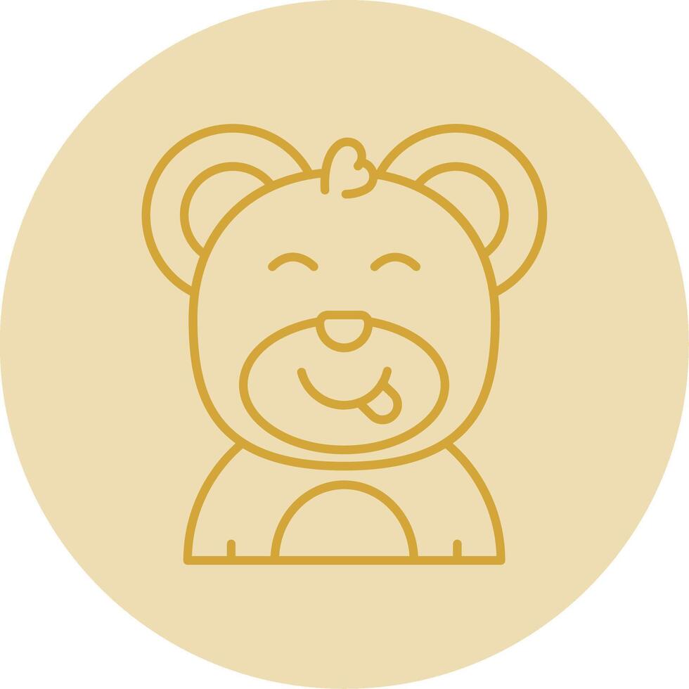 Tongue Line Yellow Circle Icon vector