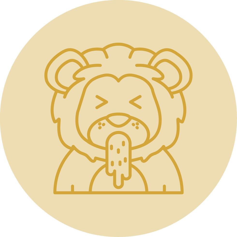 Vomit Line Yellow Circle Icon vector