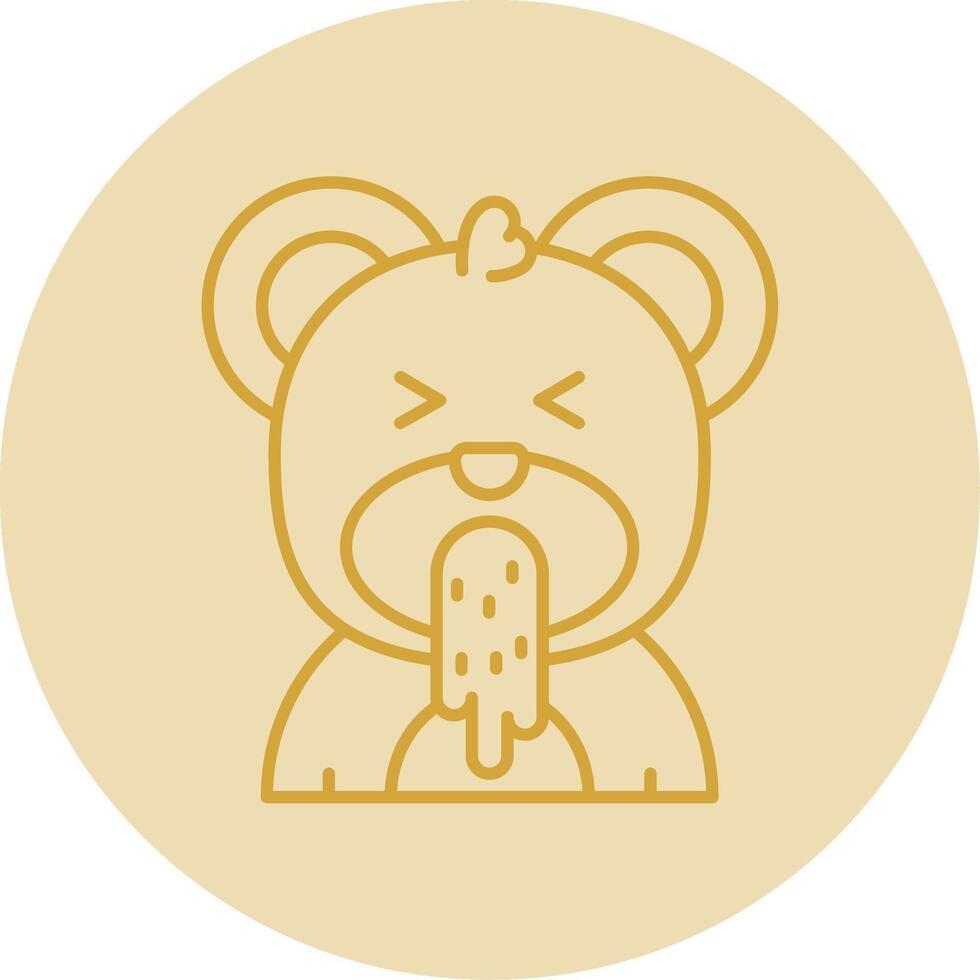 Vomit Line Yellow Circle Icon vector