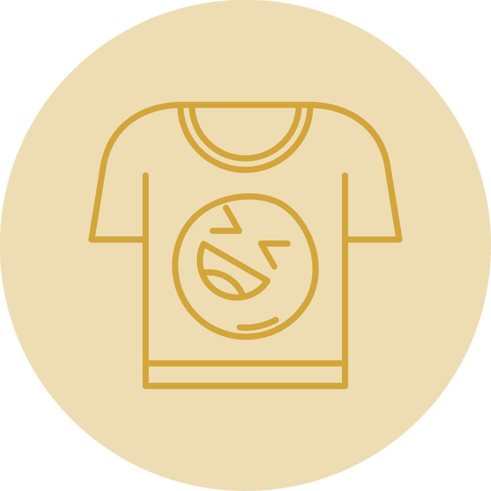 Tee Line Yellow Circle Icon vector