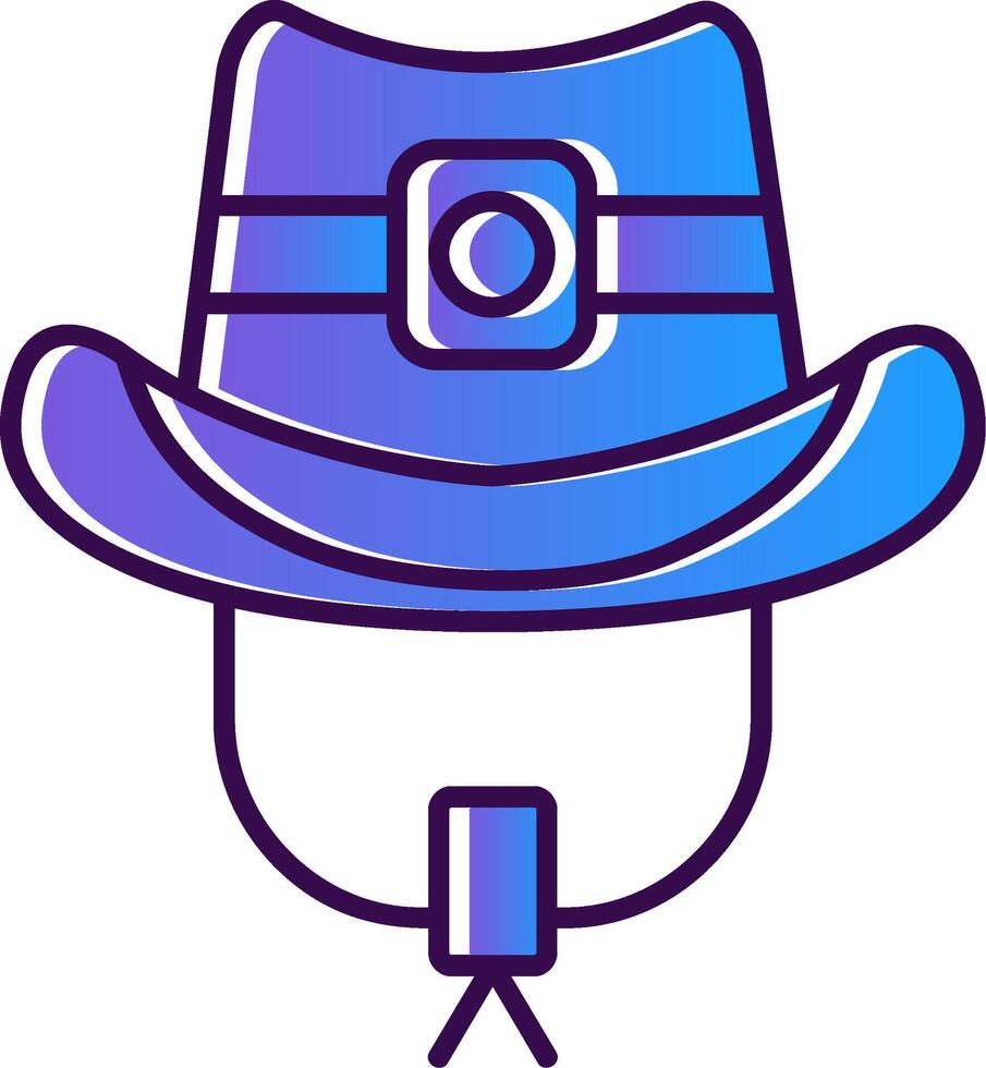 Cowboy hat Gradient Filled Icon vector