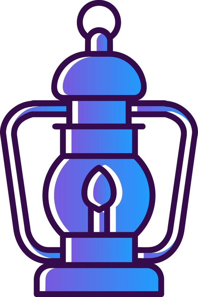 Oil lamp Gradient Filled Icon vector