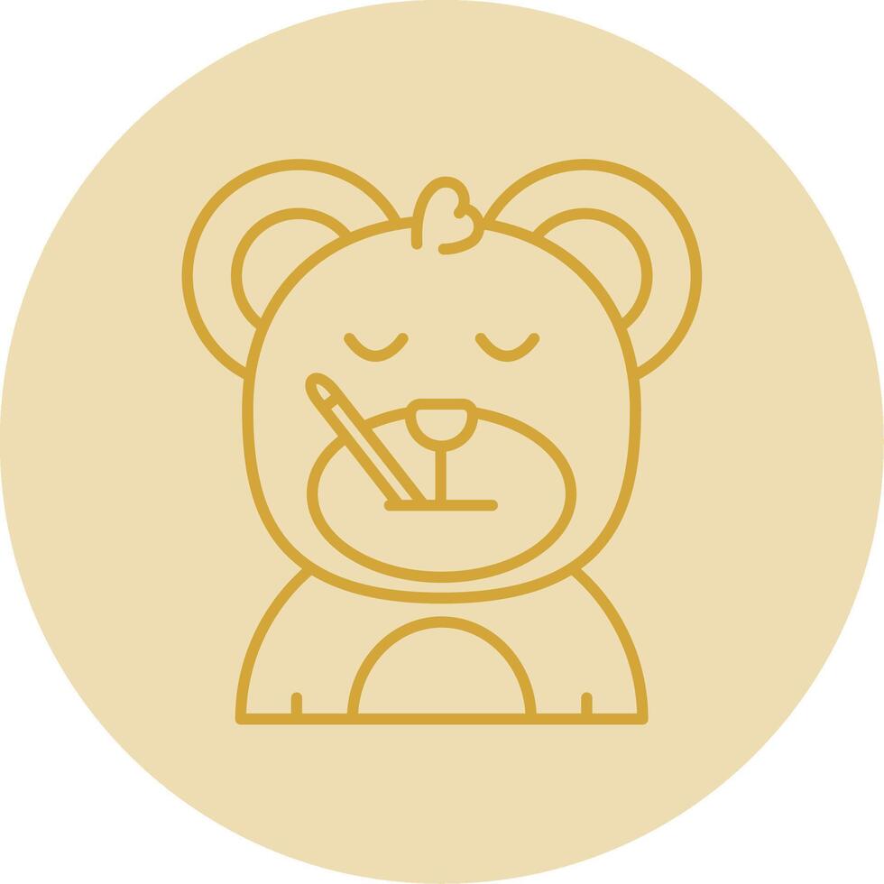 Sick Line Yellow Circle Icon vector